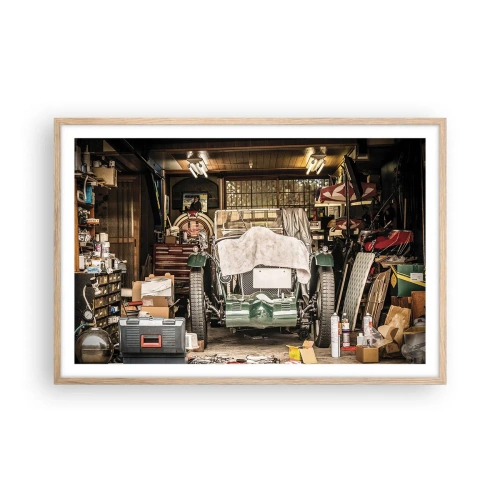 Poster în ramă de stejar deschis - Înapoi în trecut - 91x61 cm