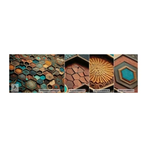 Mostră tapet Premium Canvas - Ornamente arabe - o variație - cub, Mozaic, Model - 100x30 cm