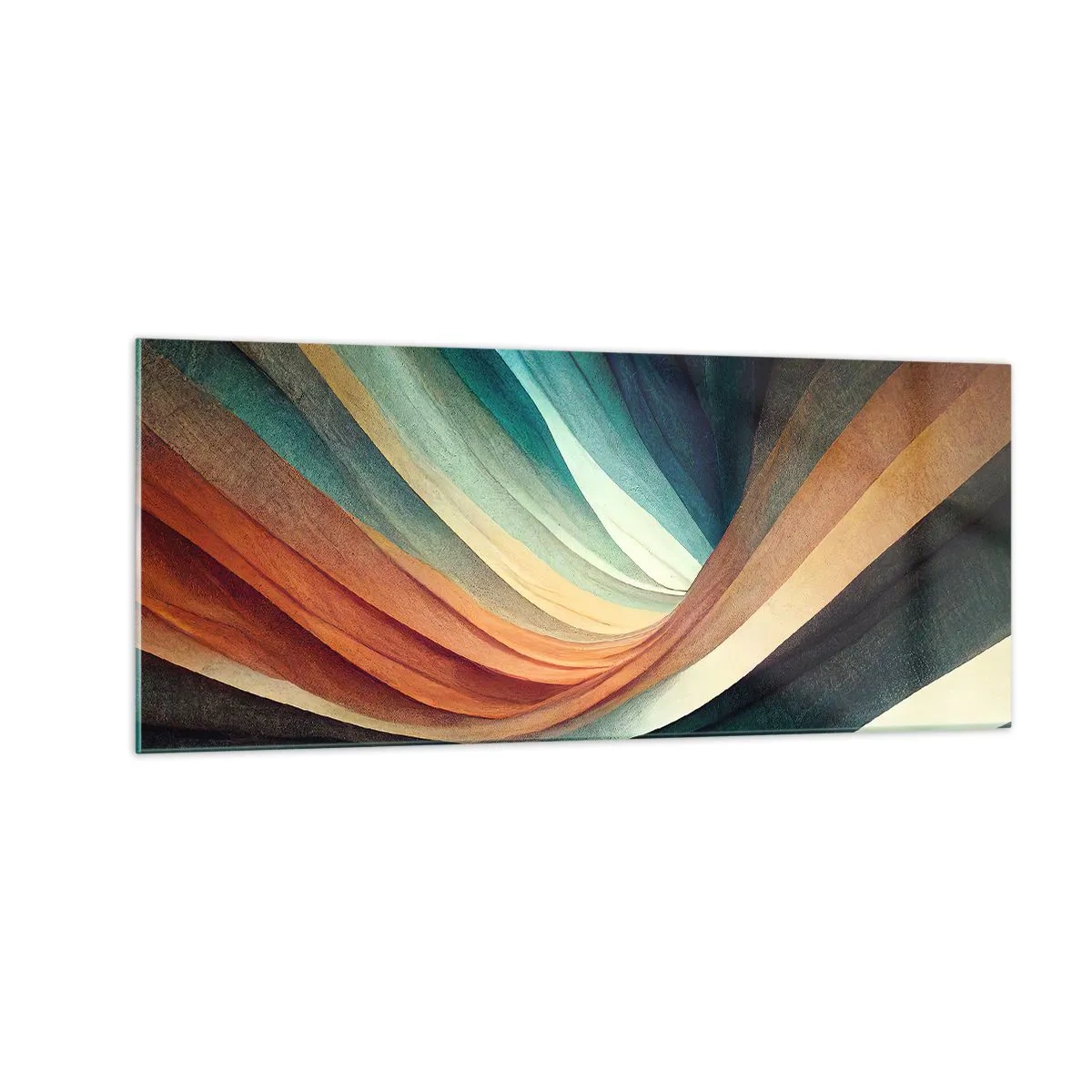 Tablou pe sticlă - Țesute din culori - 100x40 cm
