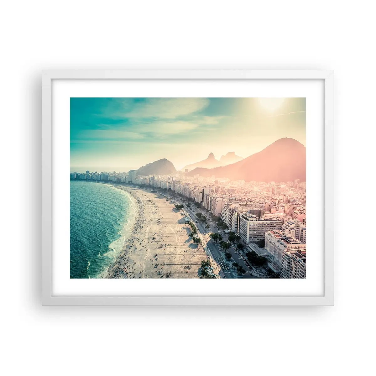 Poster în ramă albă - Vacanță perpetuă în Rio - 50x40 cm
