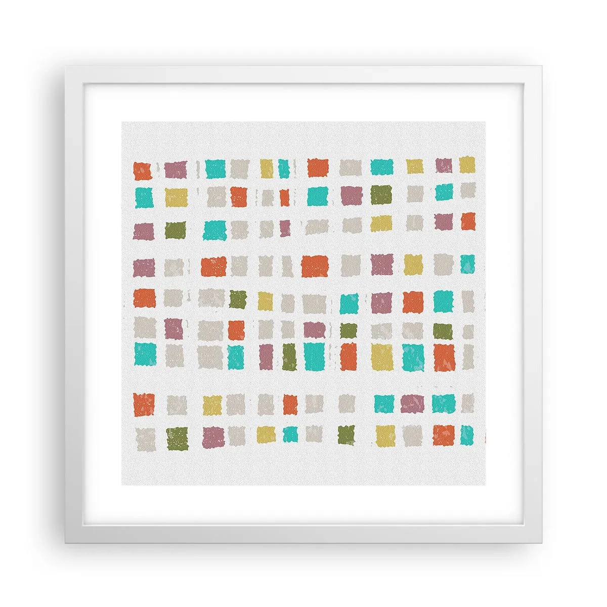 Poster în ramă albă - Joc necunoscut - 40x40 cm