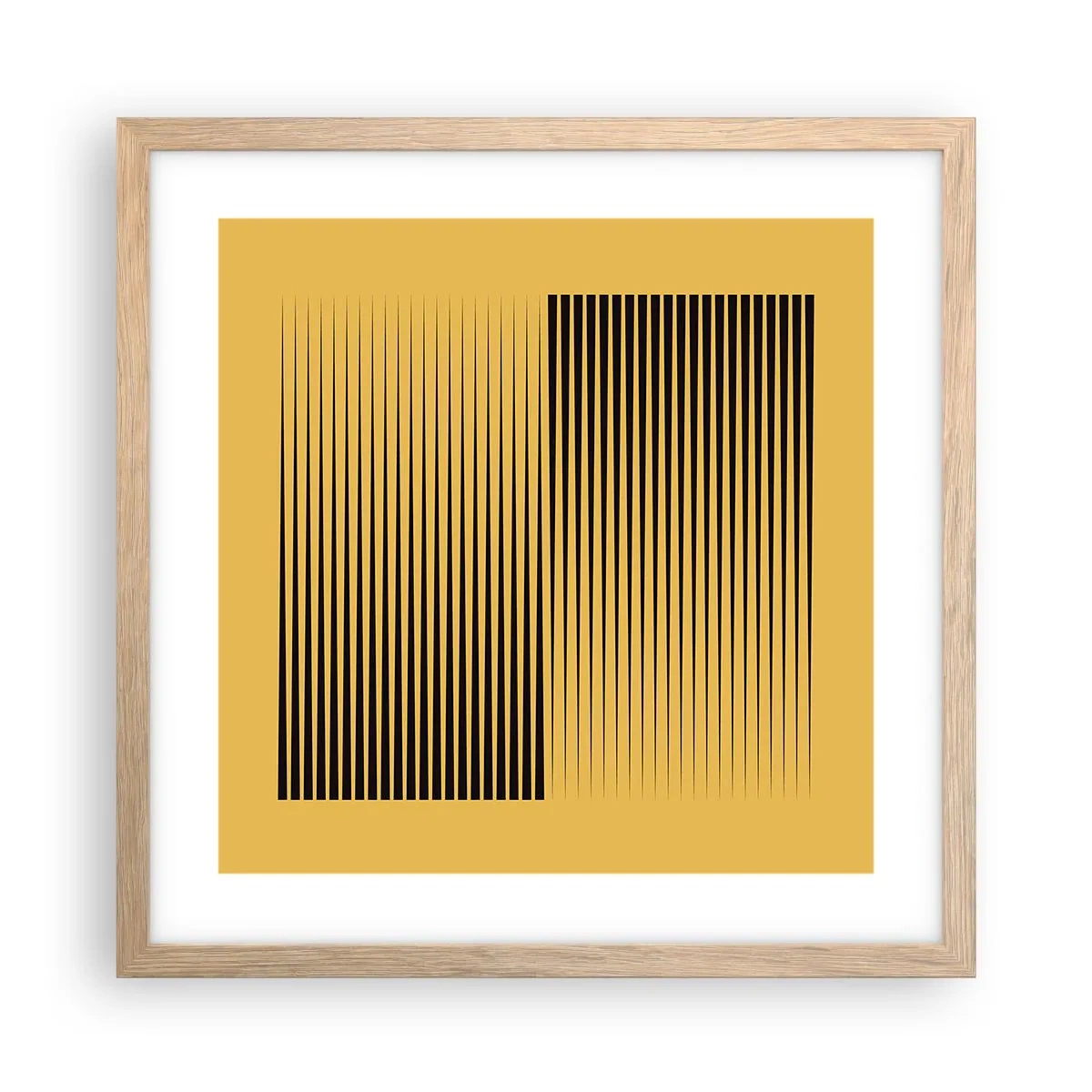 Poster în ramă de stejar deschis - Pătratul contrariilor - 40x40 cm
