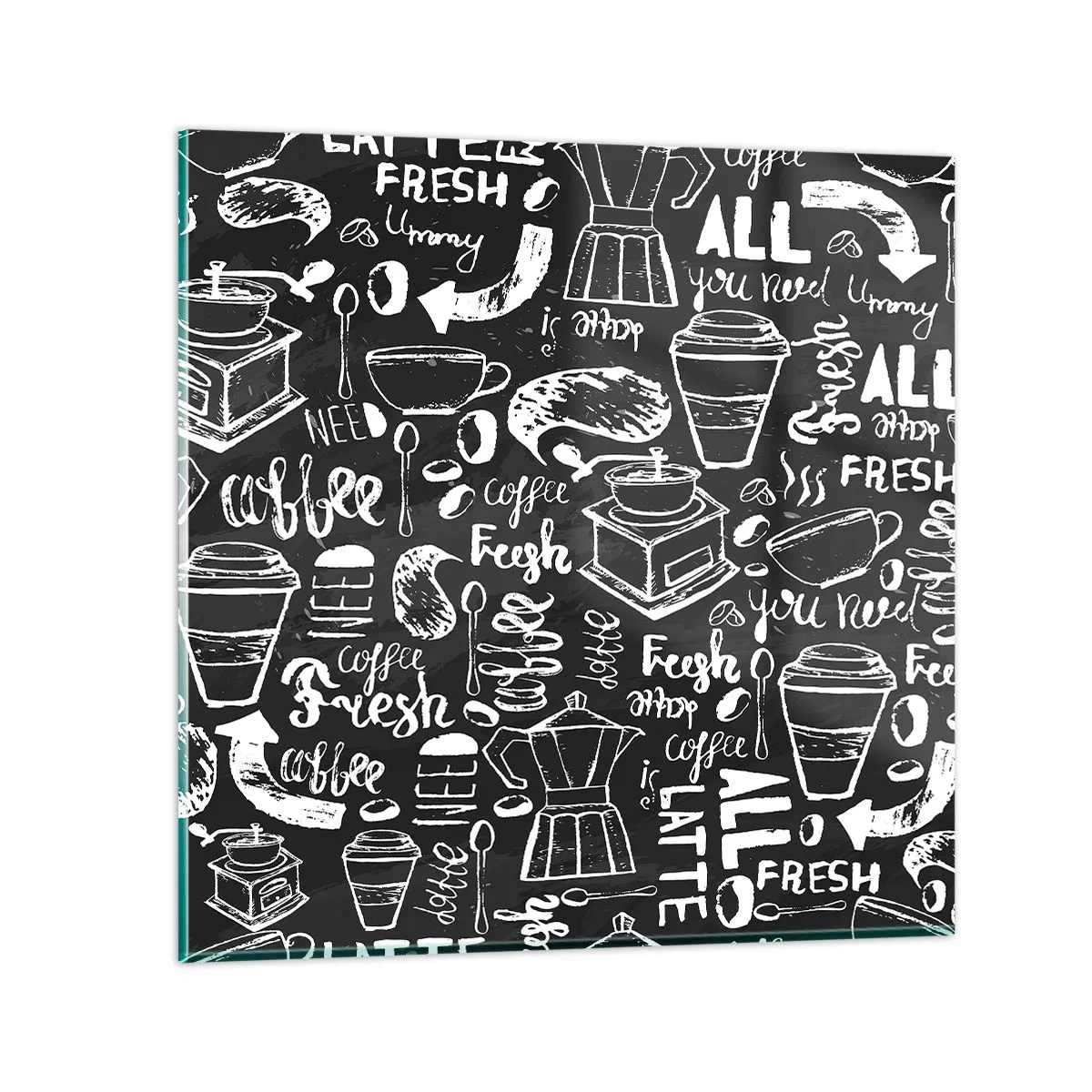 Tablou pe sticlă - All you need is… - 60x60 cm