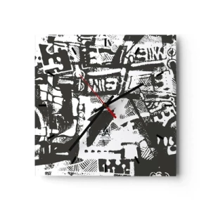 Ceas de perete - Ceas pe sticlă - Ordine sau haos? - 30x30 cm