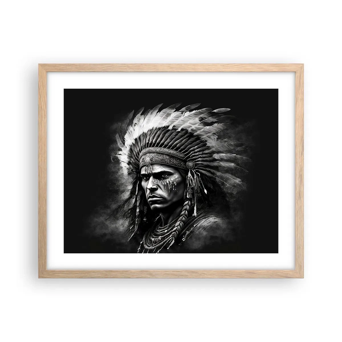 Poster în ramă de stejar deschis - Conducător și luptător - 50x40 cm