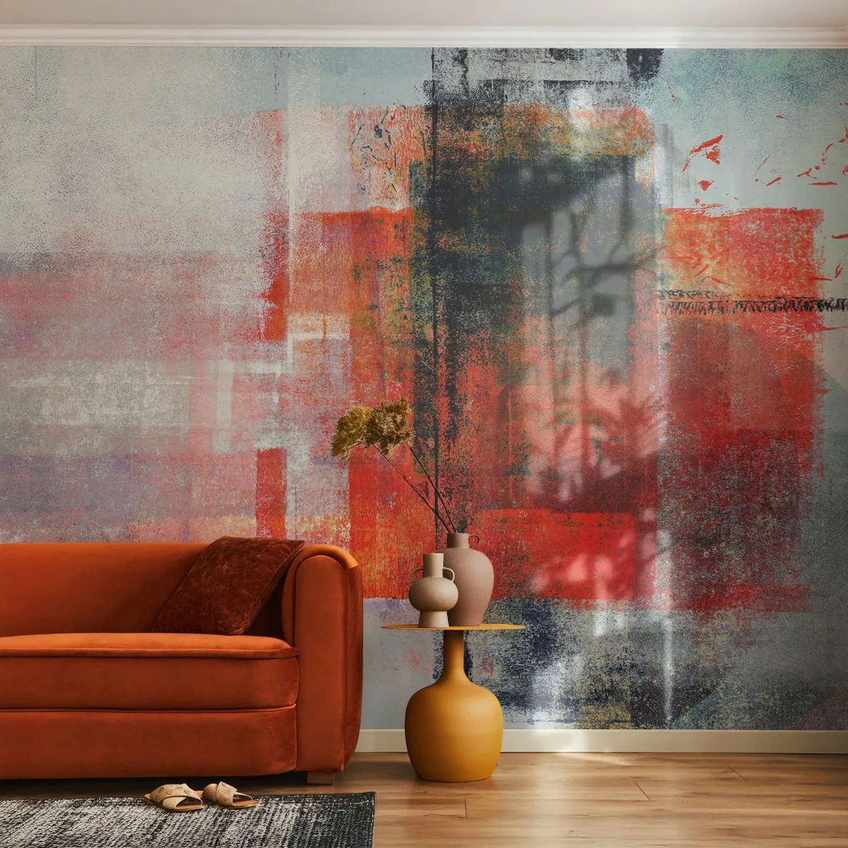 Tapet Standard Eco - Compoziție înfocată - Bucată, Abstracția, Industrial - 150x105 cm