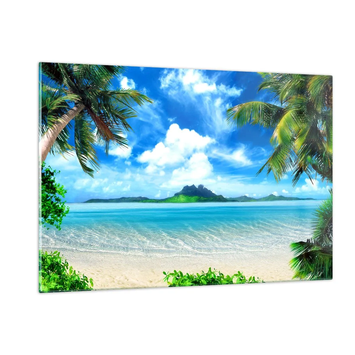 Tablou pe sticlă - Azur de la tropice - 120x80 cm