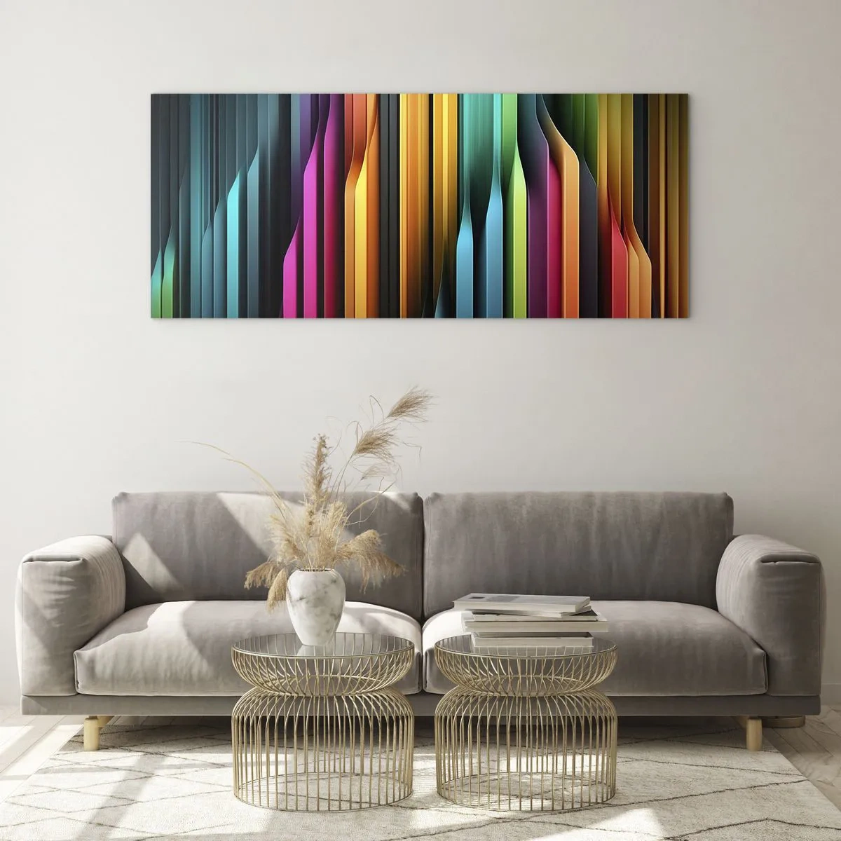 Tablou pe sticlă - Orgă de lumină - 100x40 cm