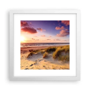 Poster în ramă albă - Deja aerul de vară miroase - 30x30 cm