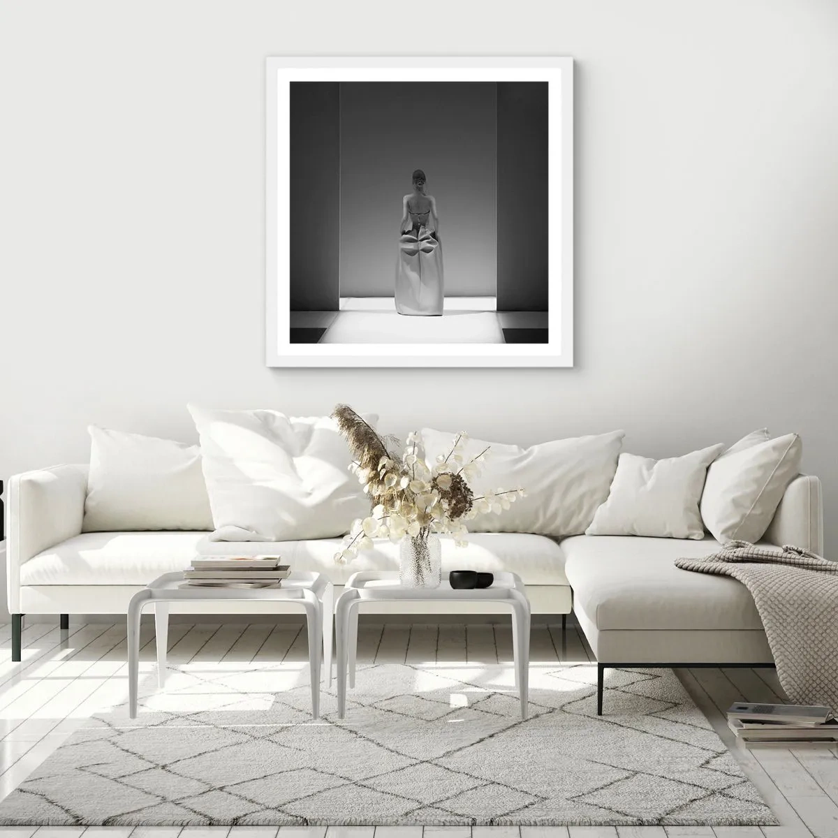 Poster în ramă albă - Simplitate sofisticată - 30x30 cm