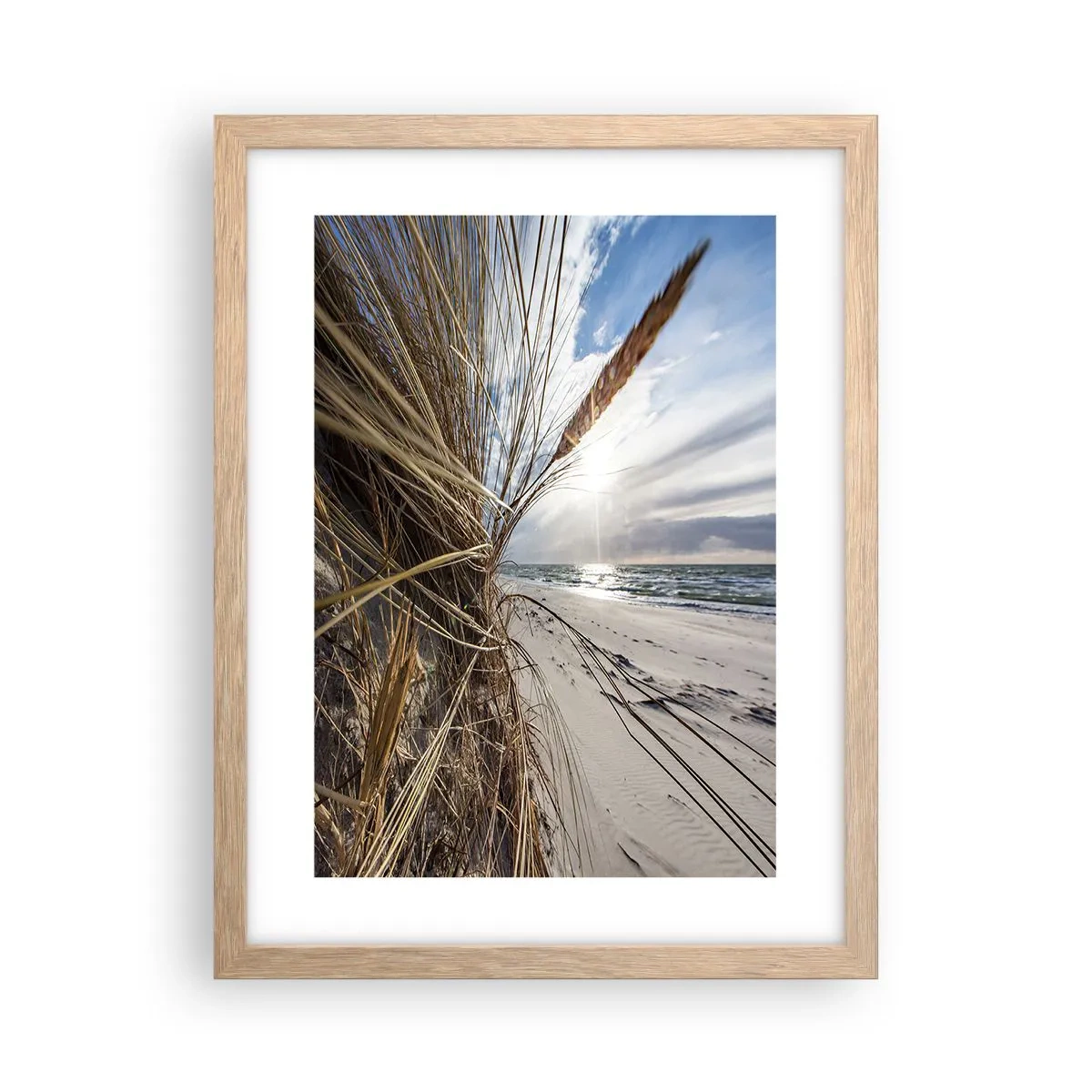 Poster în ramă de stejar deschis - O întâlnire a elementelor - 30x40 cm