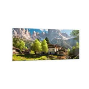 Tablou pe sticlă - Idilă alpină - 120x50 cm