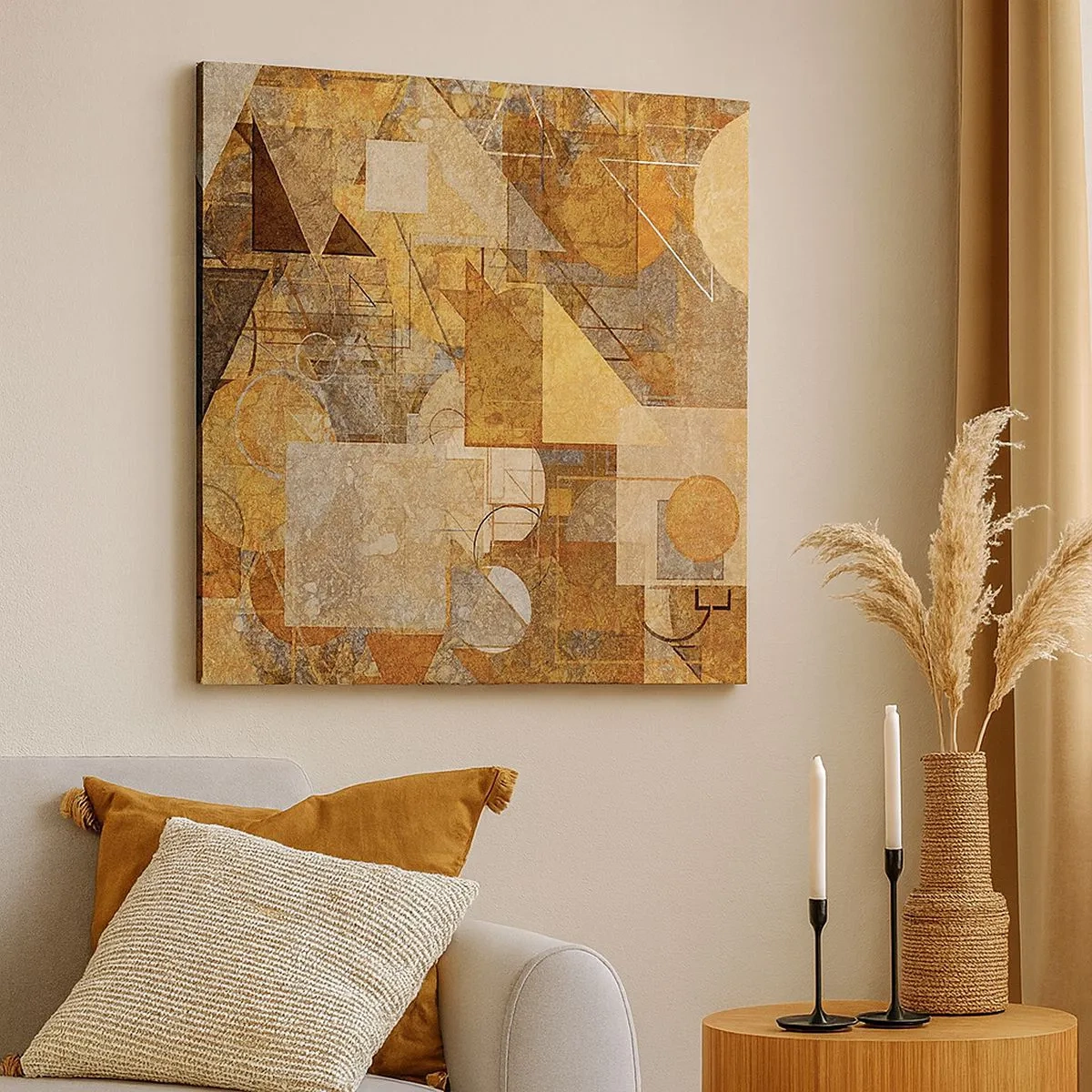 Tablou pe pânză - Studiu cubist de bronz - 30x30 cm