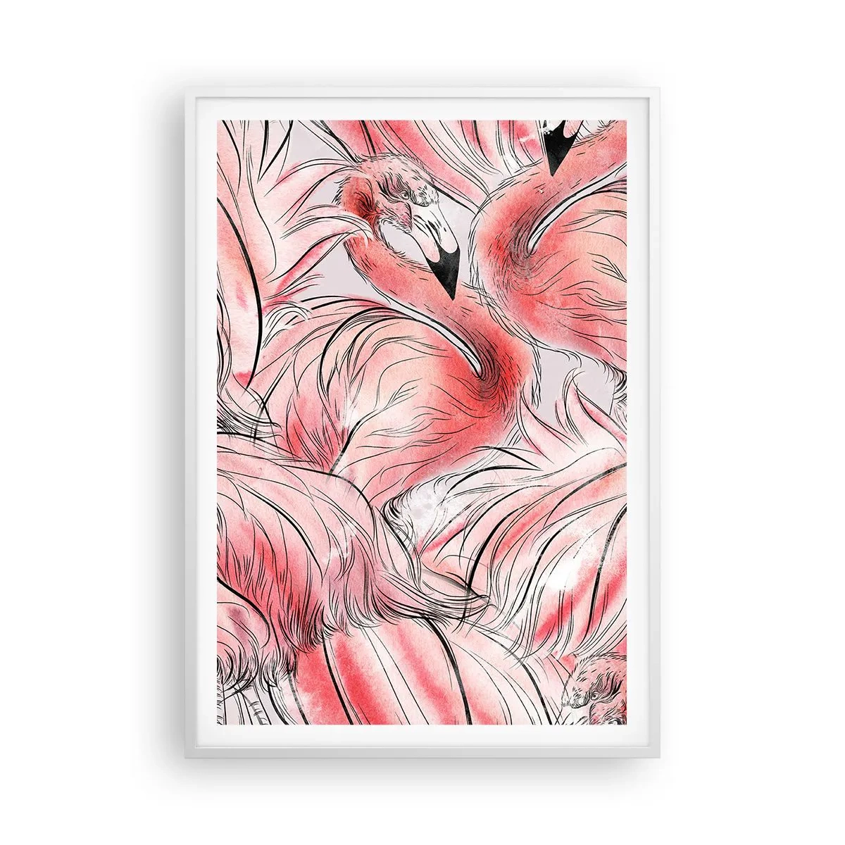 Poster în ramă albă - Corpul de balet al păsărilor - 70x100 cm