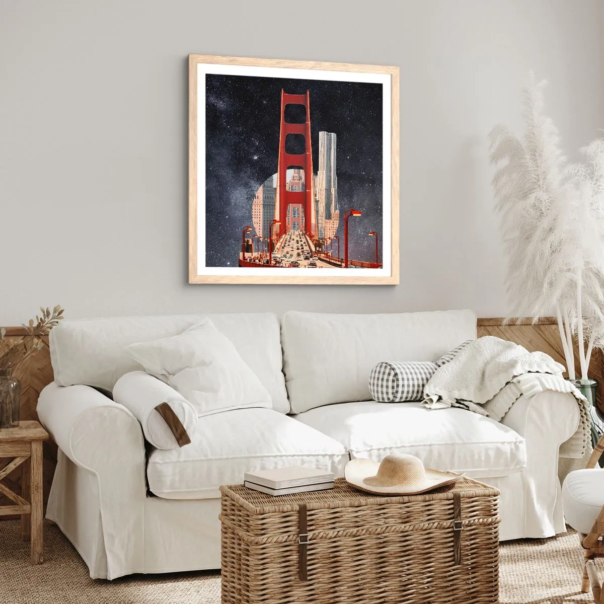 Poster în ramă de stejar deschis - Întotdeauna în centru - 60x60 cm