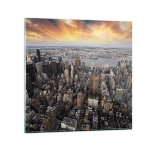 Tablou pe sticlă - Inima care bate în timpul nostru - 70x70 cm