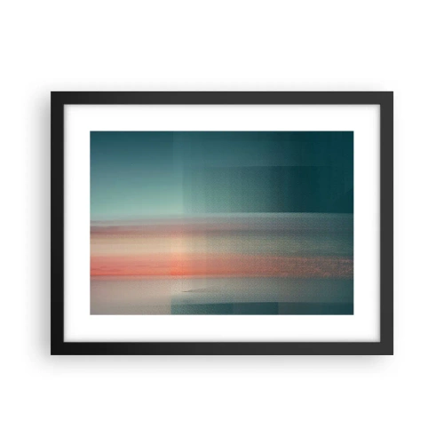 Poster în ramă neagră - Abstracție: unde de lumină - 40x30 cm
