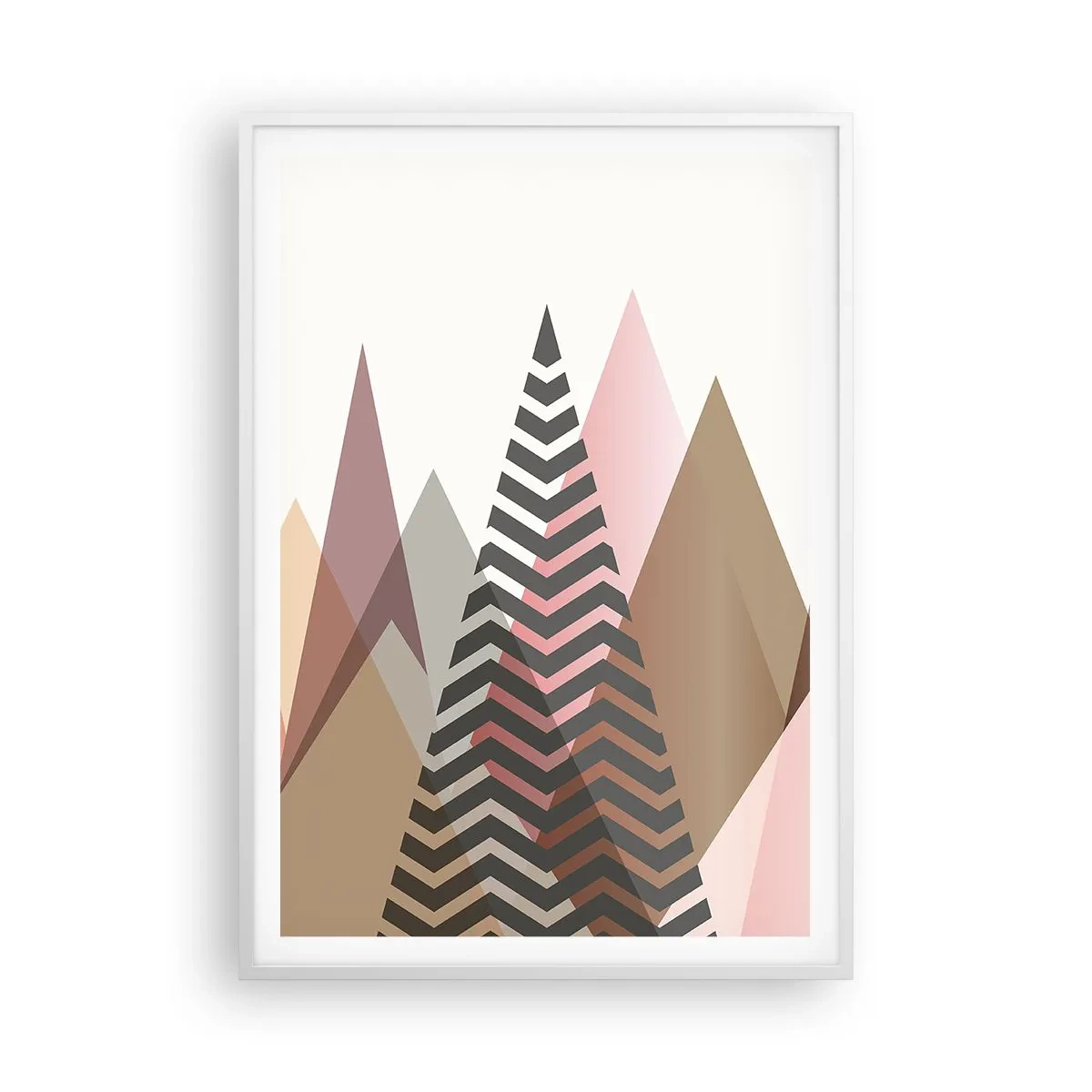Poster în ramă albă - Construcție piramidală - 70x100 cm