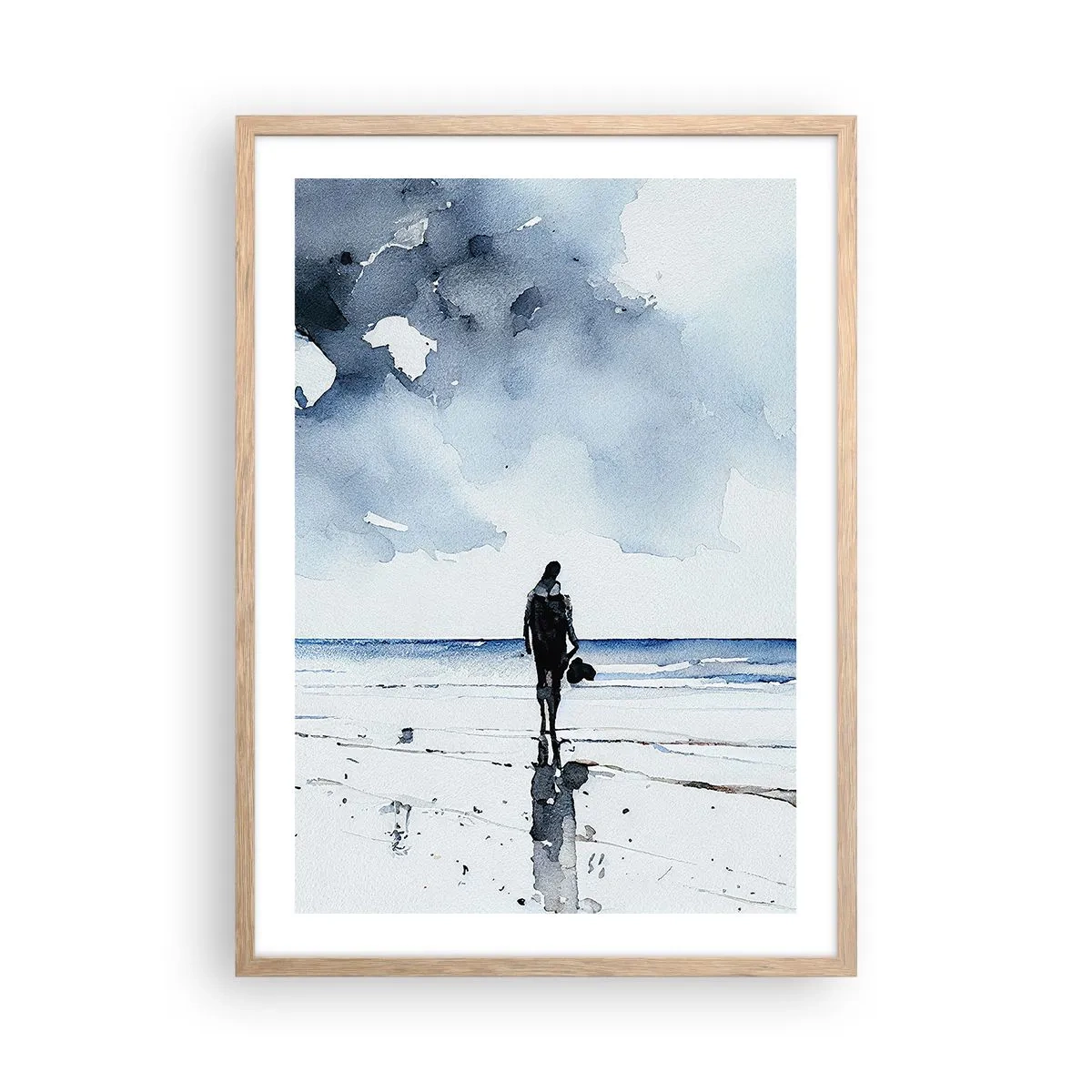Poster în ramă de stejar deschis - Vorbind cu marea - 50x70 cm
