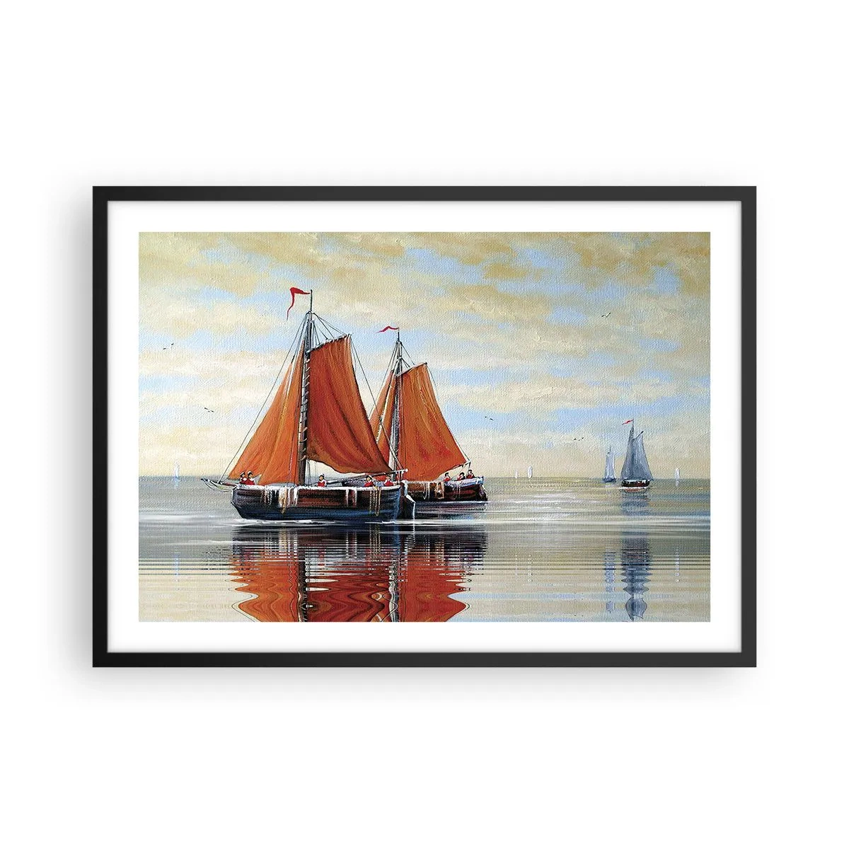 Poster în ramă neagră - Hei, marinarule, navighează... - 70x50 cm