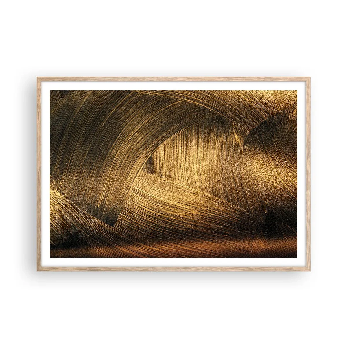 Poster în ramă de stejar deschis - Într-un labirint de aur - 100x70 cm