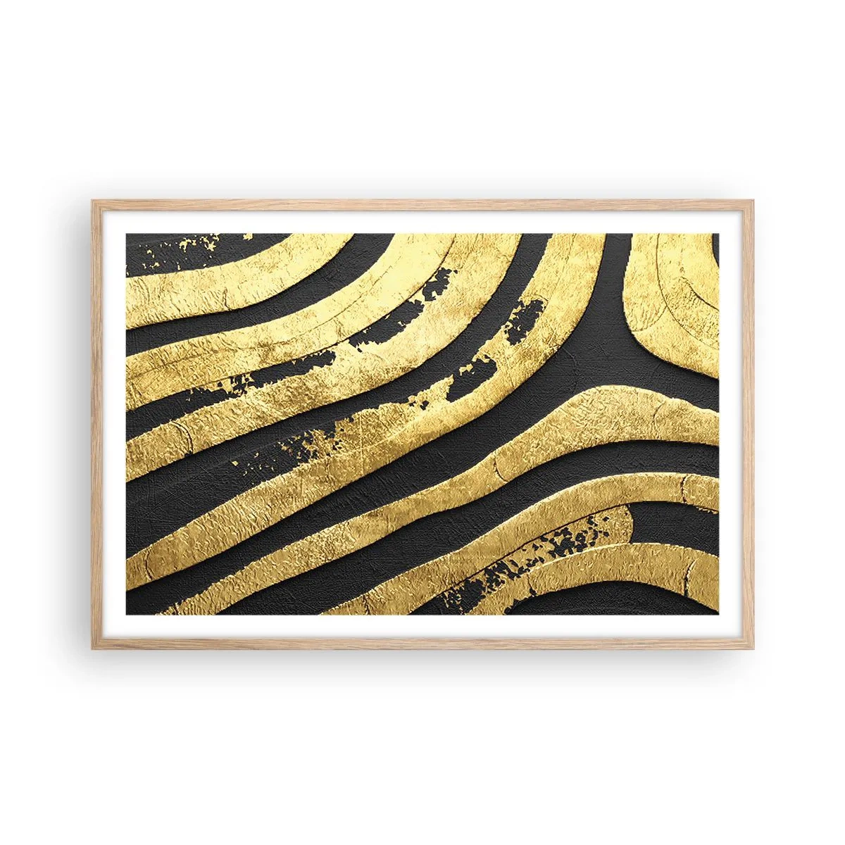 Poster în ramă de stejar deschis - Totul curge - 91x61 cm