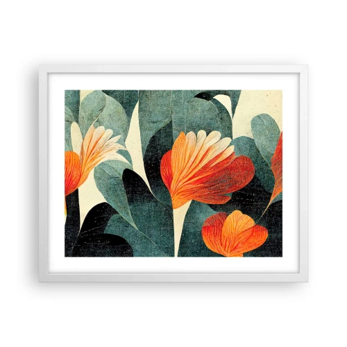 Poster în ramă albă - Căldura de la tropice și răcoarea verdeței - 50x40 cm