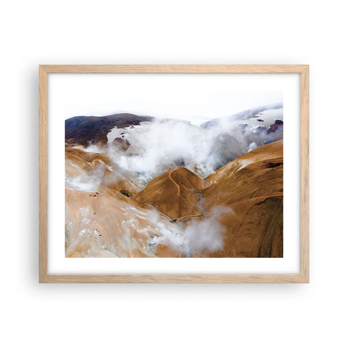 Poster în ramă de stejar deschis - Frumusețea sălbatică a Islandei - 50x40 cm