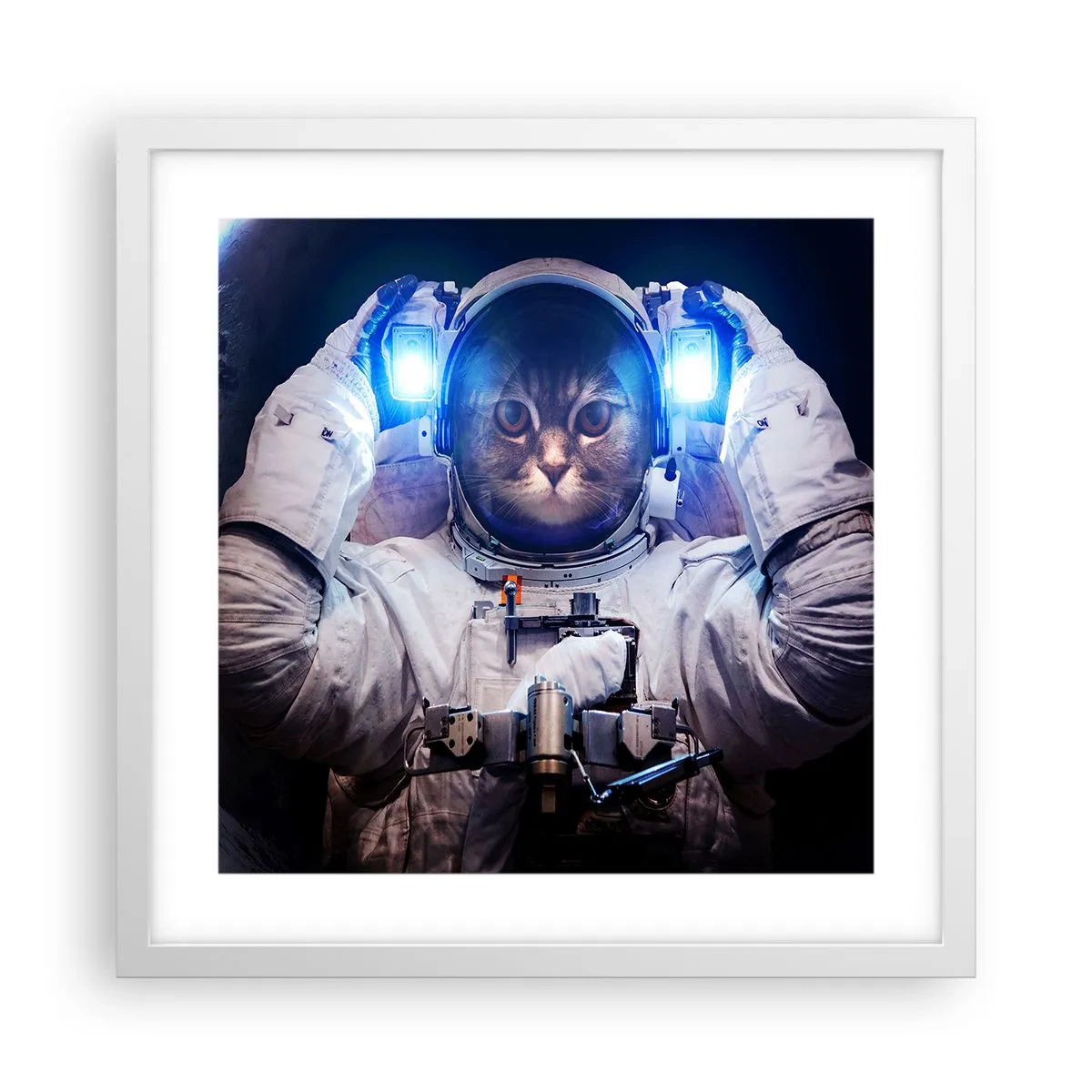 Poster în ramă albă - Houston, aveți o problemă - 40x40 cm
