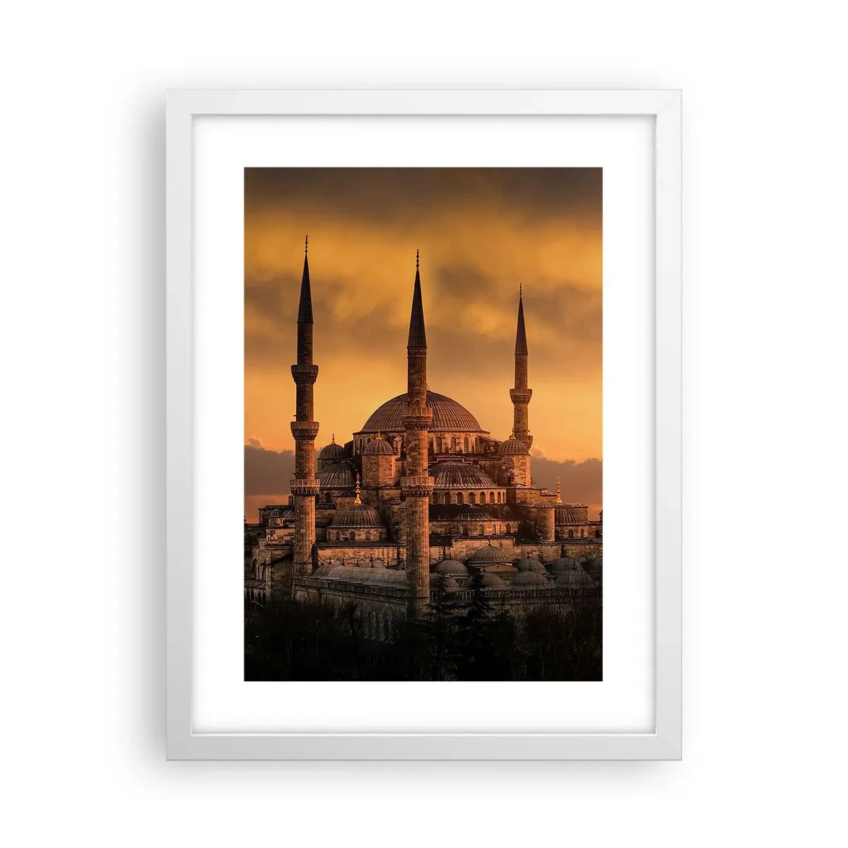 Poster în ramă albă - Dumnezeu este mare - 30x40 cm