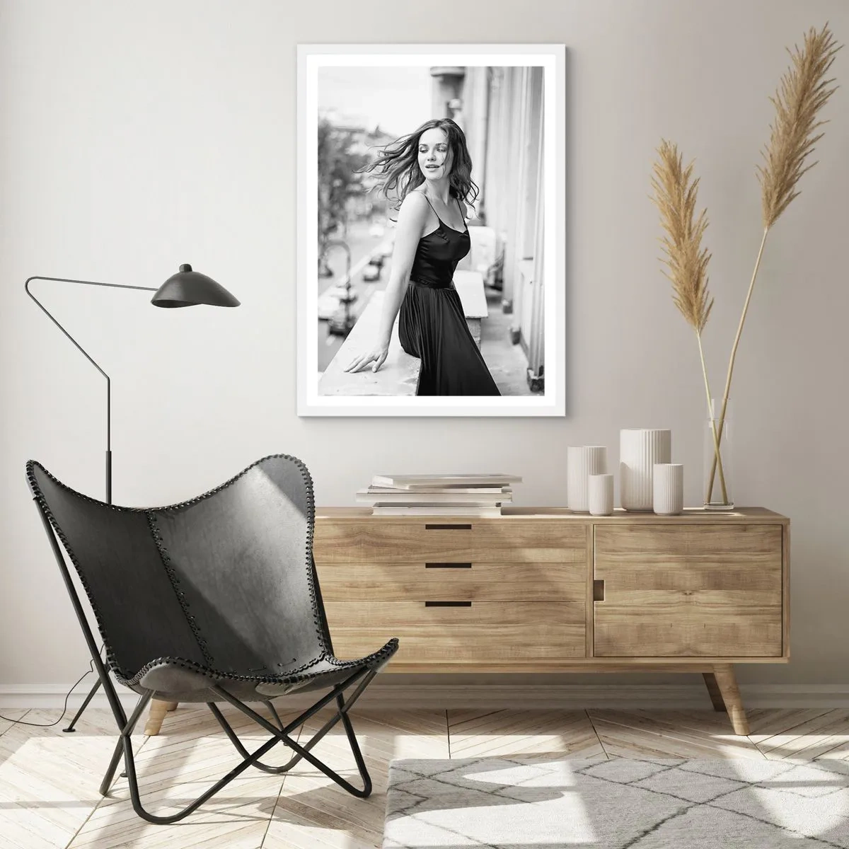 Poster în ramă albă - Cu siguranță e o fată pariziană - 70x100 cm