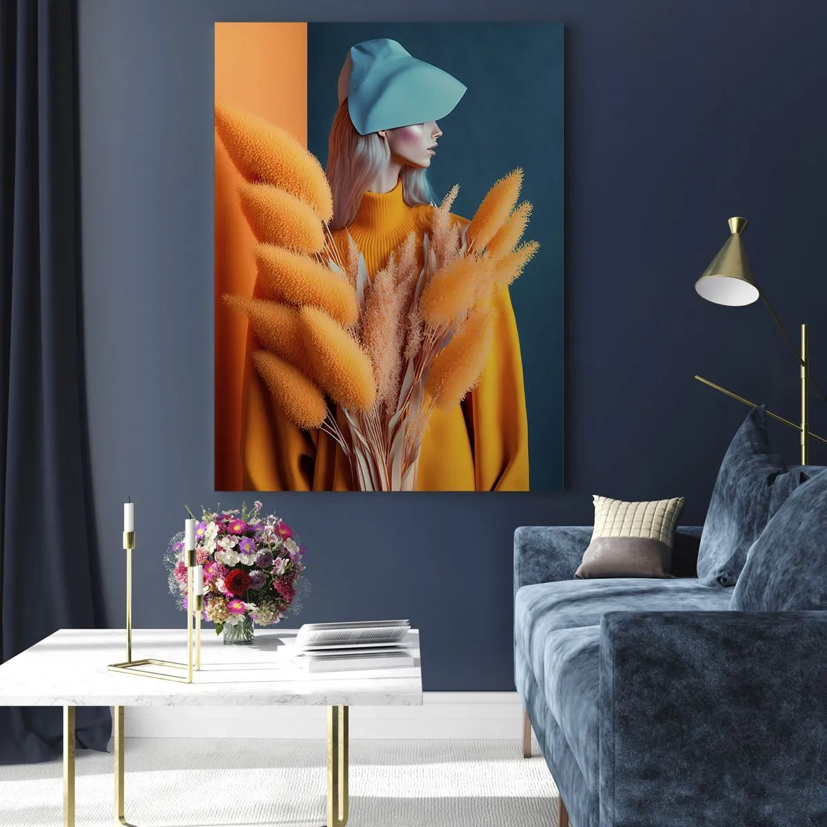 Tablou pe sticlă - Portret pufos - 80x120 cm