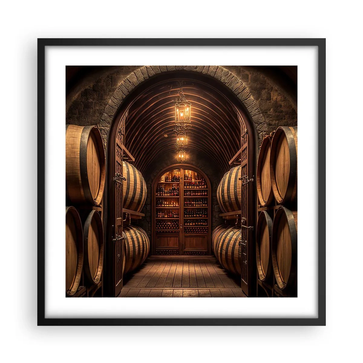 Poster în ramă neagră - Beciul cu atmosferă - 50x50 cm