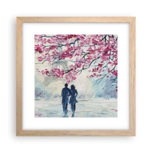 Poster în ramă de stejar deschis - Plimbare romantică - 30x30 cm