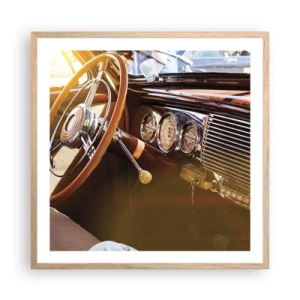 Poster în ramă de stejar deschis - O adiere de lux din trecut - 60x60 cm