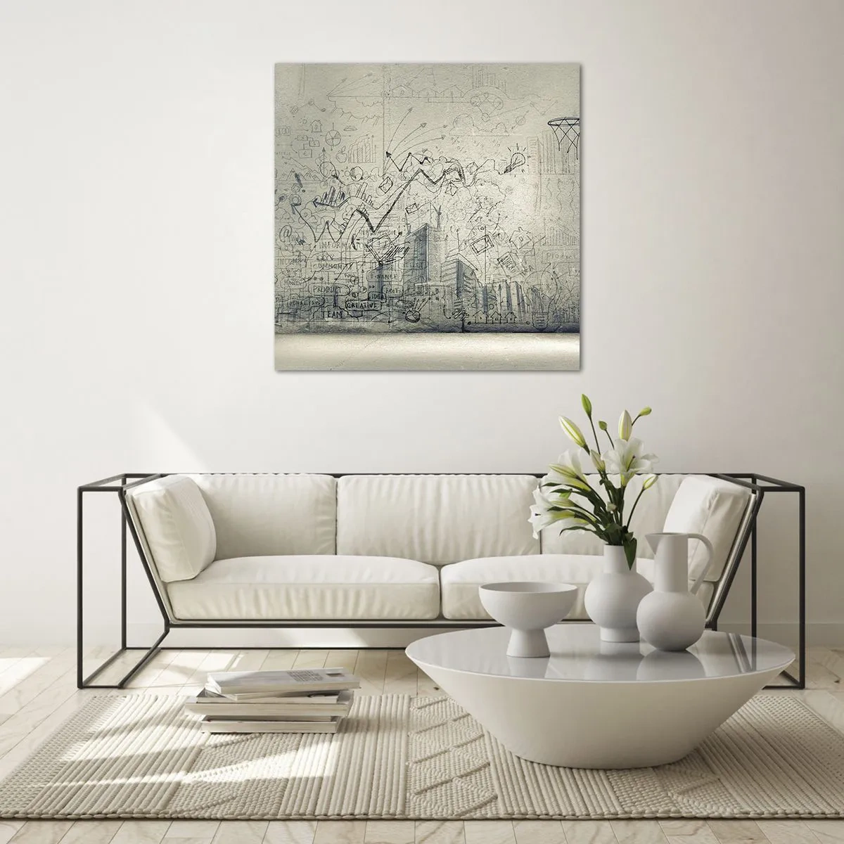 Tablou pe sticlă - Minunata mea viață de oraș - 40x40 cm