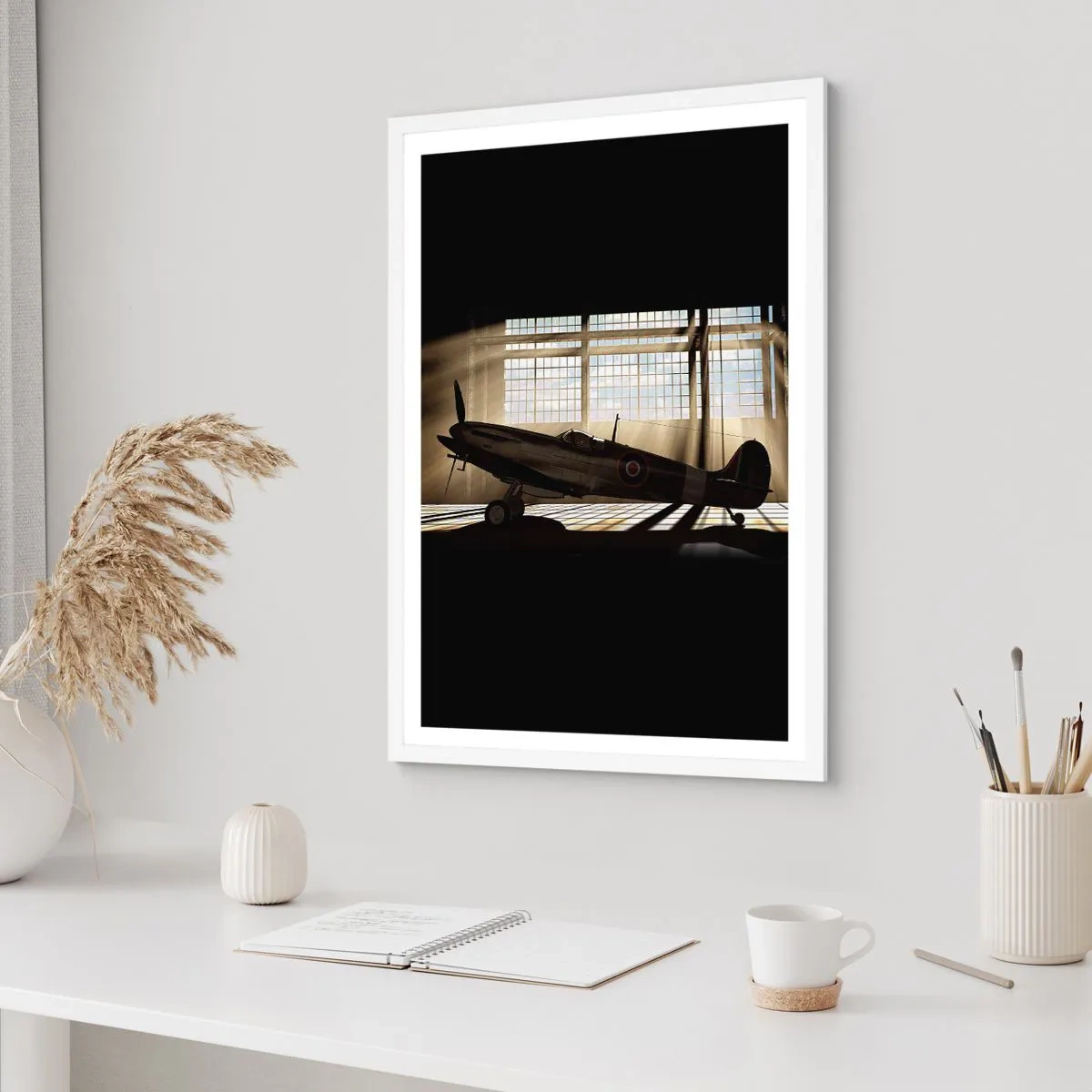 Poster în ramă albă - Odihna războinicului - 50x70 cm