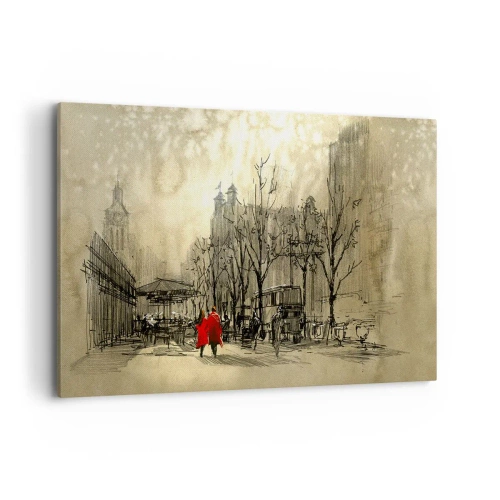 Tablou pe pânză - O întâlnire în ceața londoneză - 120x80 cm
