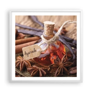 Poster în ramă albă - Unitatea trupului și a spiritului - 60x60 cm