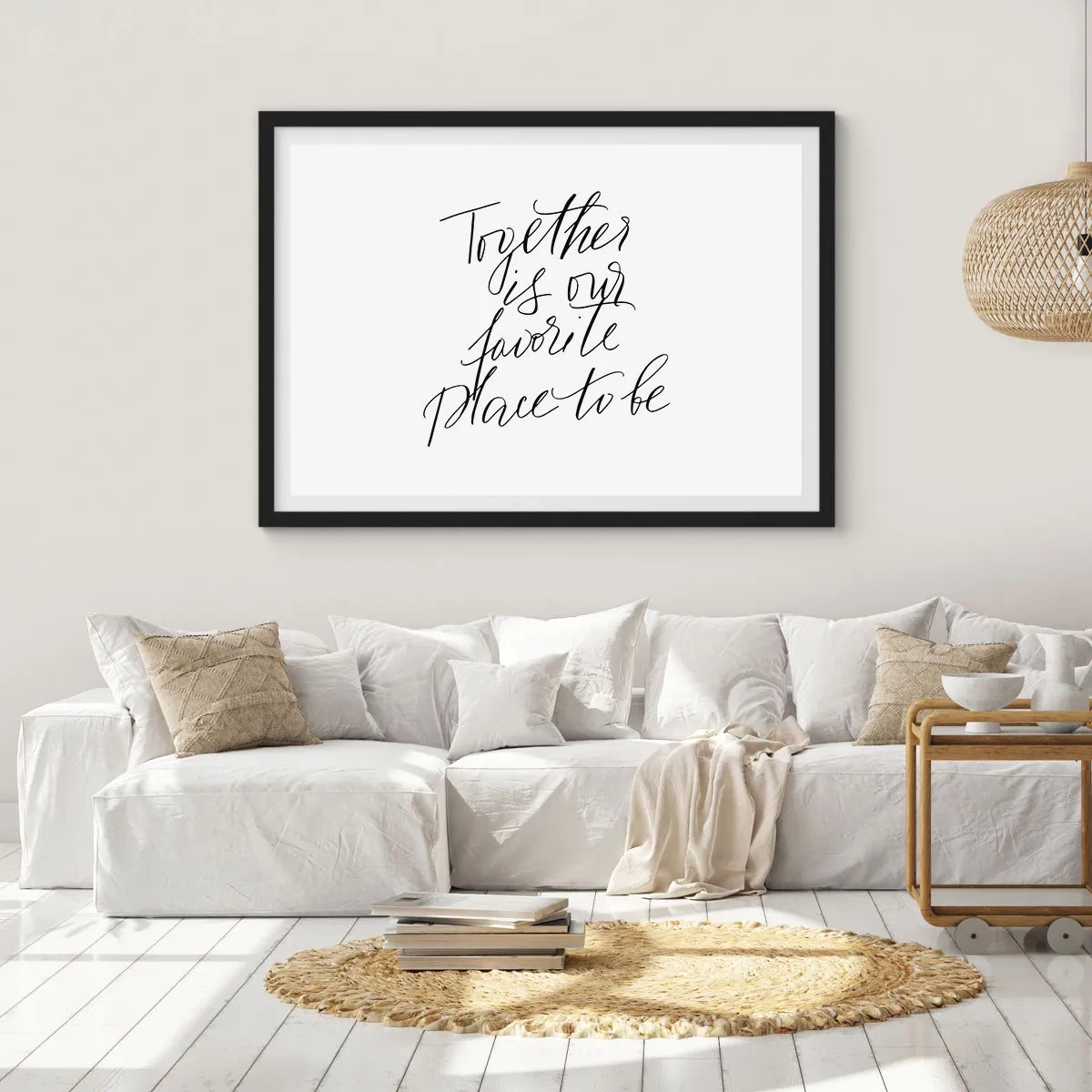 Poster în ramă neagră - O simți și tu? - 70x50 cm