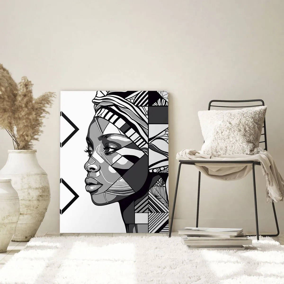 Tablou pe sticlă - Portret etnic - 80x120 cm