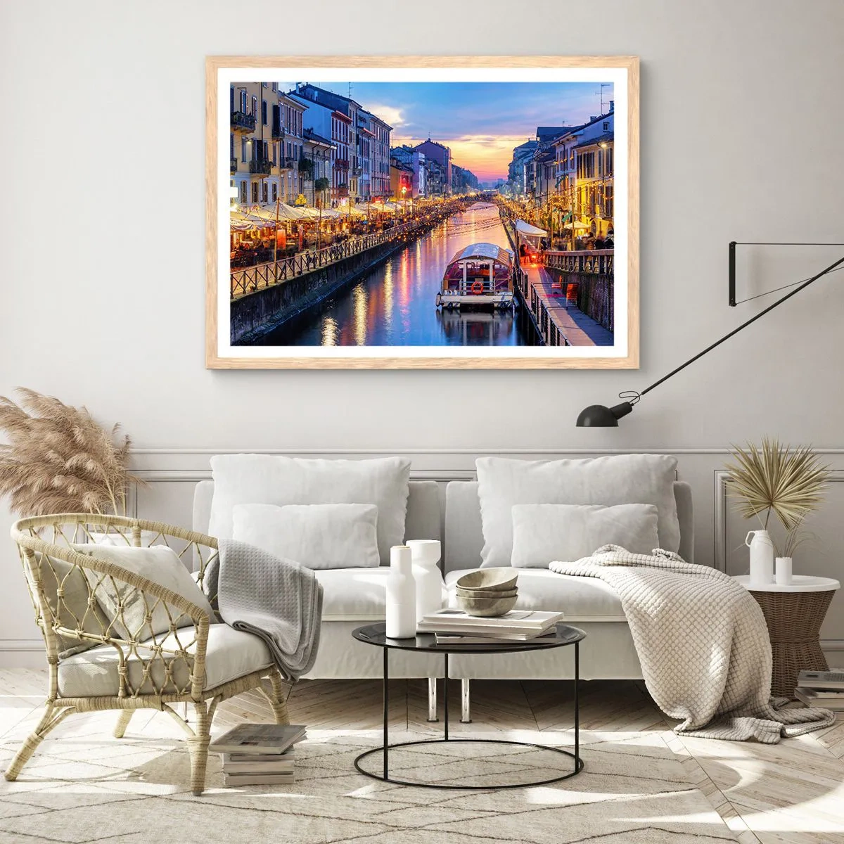 Poster în ramă de stejar deschis - O seară de lumină și distracție - 40x30 cm