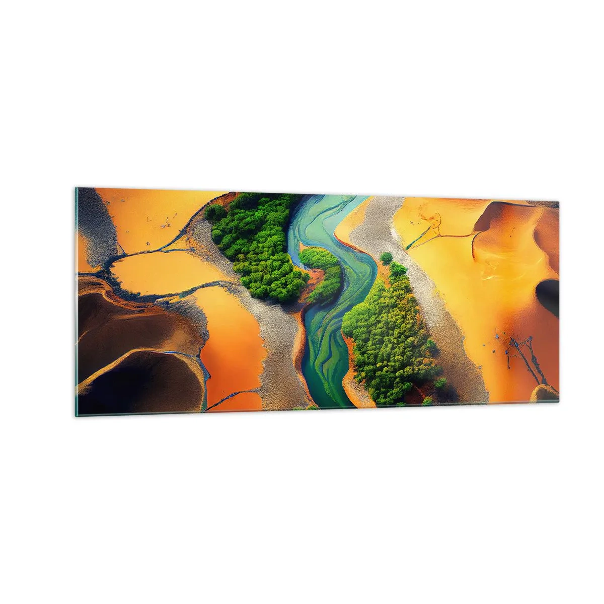 Tablou pe sticlă - Râul care dă viață - 100x40 cm