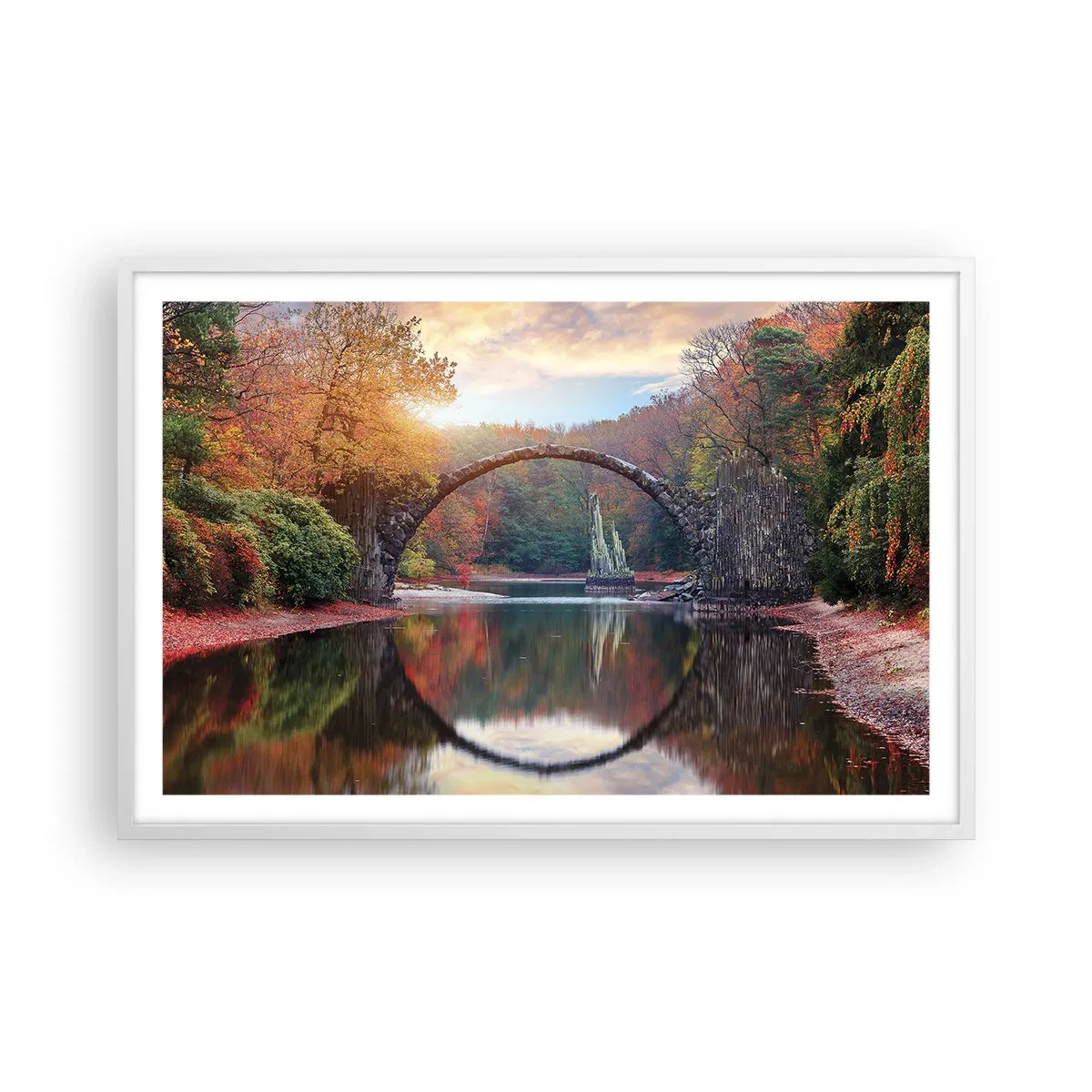 Poster în ramă albă - De cealaltă parte a oglinzii - 91x61 cm