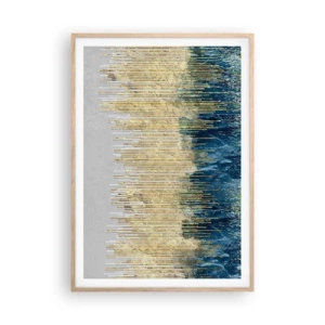 Poster în ramă de stejar deschis - Granița aurită - 70x100 cm