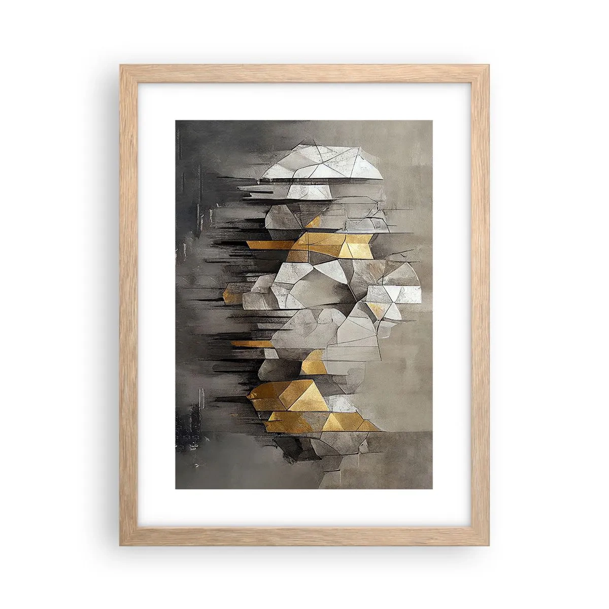 Poster în ramă de stejar deschis - Compoziție de gheață și lumină - 30x40 cm