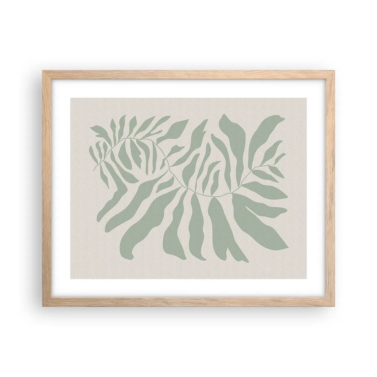 Poster în ramă de stejar deschis - Ramura de smarald - 50x40 cm