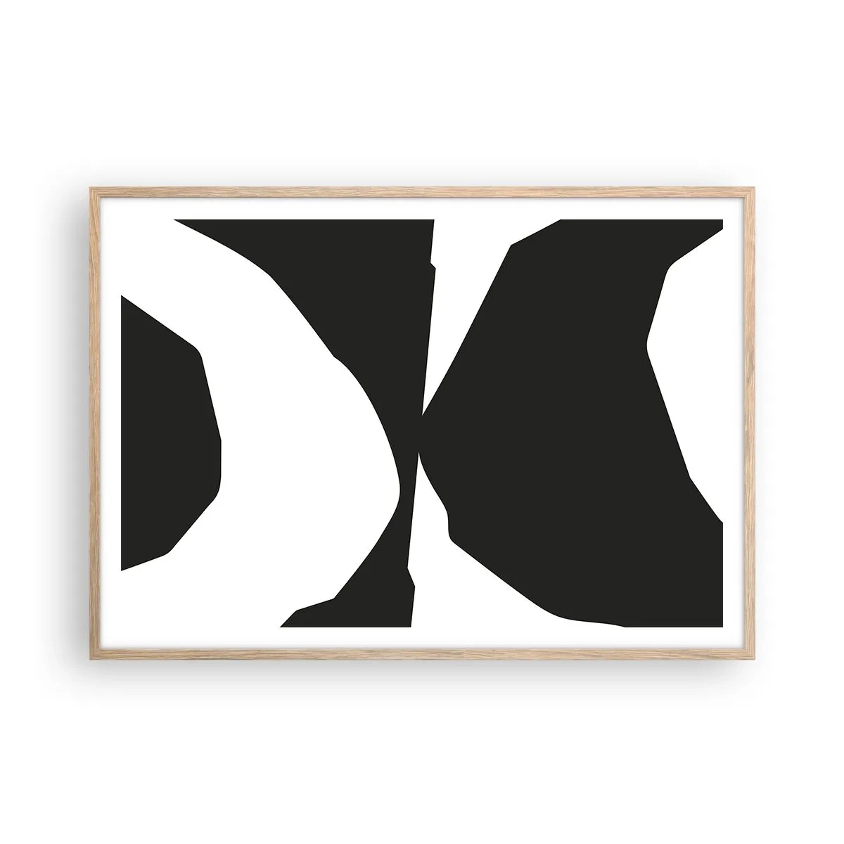 Poster în ramă de stejar deschis - Pozitiv -negativ - 100x70 cm