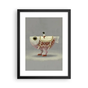 Poster în ramă neagră - Călărețul Pescărel - 30x40 cm