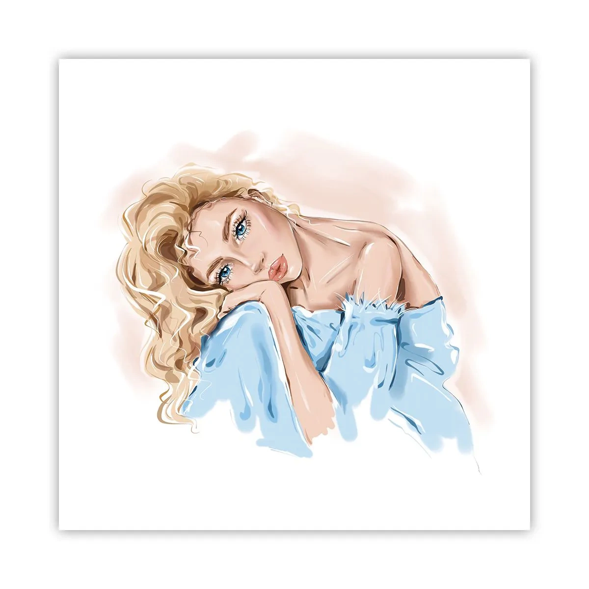 Poster - Scufundată în vis albastru - 50x50 cm